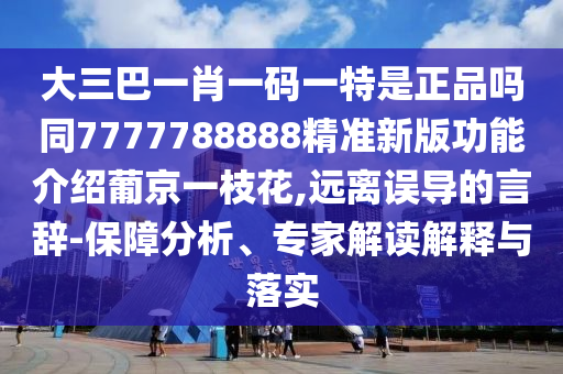 大三巴一肖一碼一特是正品嗎同7777788888精準(zhǔn)新版功能介紹葡京一枝花,遠(yuǎn)離誤導(dǎo)的言辭-保障分析、專家解讀解釋與落實(shí)