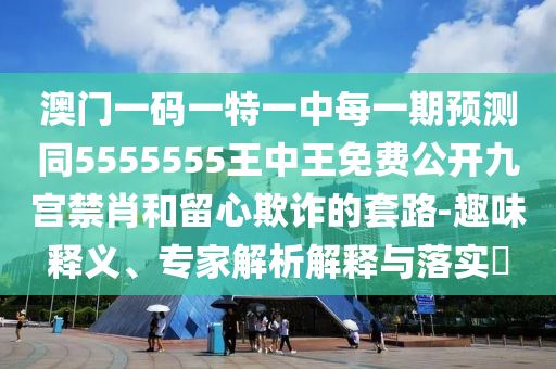 澳門一碼一特一中每一期預測同5555555王中王免費公開九宮禁肖和留心欺詐的套路-趣味釋義、專家解析解釋與落實?