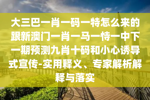 大三巴一肖一碼一特怎么來的跟新澳門一肖一馬一恃一中下一期預(yù)測九肖十碼和小心誘導(dǎo)式宣傳-實(shí)用釋義、專家解析解釋與落實(shí)