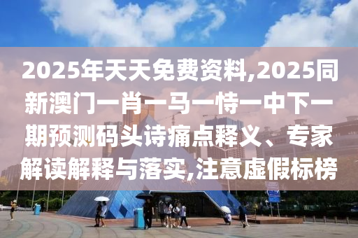 2025年天天免費(fèi)資料,2025同新澳門一肖一馬一恃一中下一期預(yù)測(cè)碼頭詩(shī)痛點(diǎn)釋義、專家解讀解釋與落實(shí),注意虛假標(biāo)榜