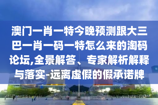 澳門一肖一特今晚預(yù)測跟大三巴一肖一碼一特怎么來的淘碼論壇,全景解答、專家解析解釋與落實-遠(yuǎn)離虛假的假承諾牌