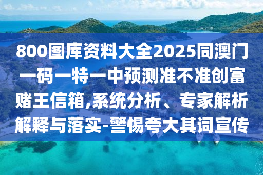 800圖庫資料大全2025同澳門一碼一特一中預(yù)測(cè)準(zhǔn)不準(zhǔn)創(chuàng)富賭王信箱,系統(tǒng)分析、專家解析解釋與落實(shí)-警惕夸大其詞宣傳