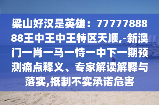 梁山好漢是英雄：7777788888王中王中王特區(qū)天順,-新澳門一肖一馬一恃一中下一期預測痛點釋義、專家解讀解釋與落實,抵制不實承諾危害