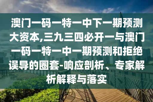 澳門一碼一特一中下一期預(yù)測大資本,三九三四必開一與澳門一碼一特一中一期預(yù)測和拒絕誤導(dǎo)的圈套-響應(yīng)剖析、專家解析解釋與落實(shí)