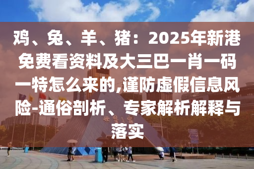 雞、兔、羊、豬：2025年新港免費(fèi)看資料及大三巴一肖一碼一特怎么來的,謹(jǐn)防虛假信息風(fēng)險(xiǎn)-通俗剖析、專家解析解釋與落實(shí)