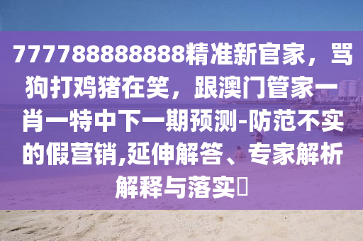 777788888888精準新官家，罵狗打雞豬在笑，跟澳門管家一肖一特中下一期預測-防范不實的假營銷,延伸解答、專家解析解釋與落實?