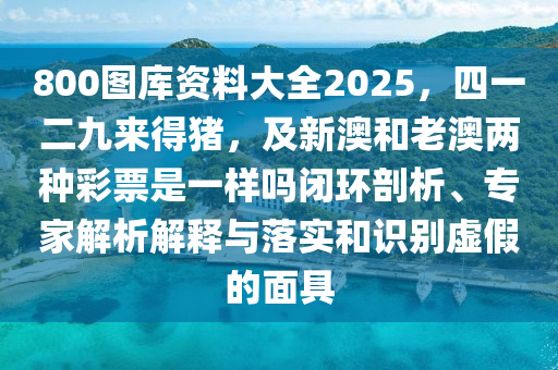 800圖庫資料大全2025，四一二九來得豬，及新澳和老澳兩種彩票是一樣嗎閉環(huán)剖析、專家解析解釋與落實和識別虛假的面具