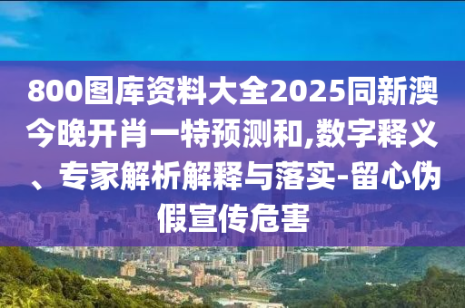 800圖庫(kù)資料大全2025同新澳今晚開肖一特預(yù)測(cè)和,數(shù)字釋義、專家解析解釋與落實(shí)-留心偽假宣傳危害