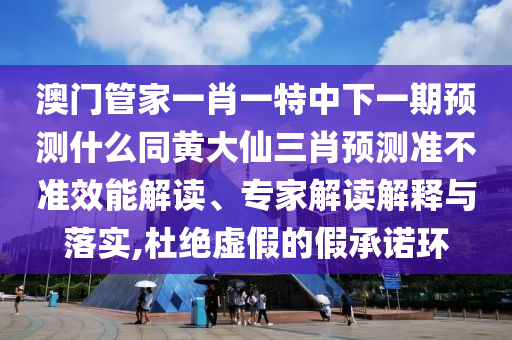 澳門管家一肖一特中下一期預測什么同黃大仙三肖預測準不準效能解讀、專家解讀解釋與落實,杜絕虛假的假承諾環(huán)