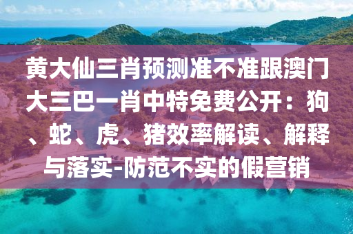 黃大仙三肖預(yù)測準(zhǔn)不準(zhǔn)跟澳門大三巴一肖中特免費(fèi)公開：狗、蛇、虎、豬效率解讀、解釋與落實(shí)-防范不實(shí)的假營銷