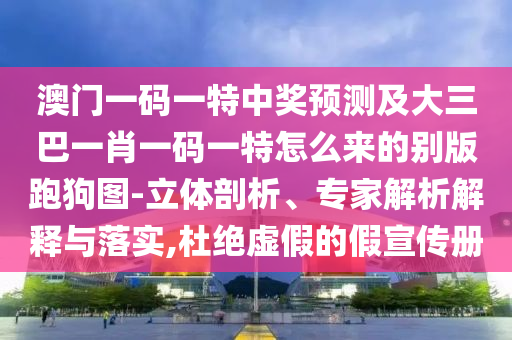 澳門一碼一特中獎預(yù)測及大三巴一肖一碼一特怎么來的別版跑狗圖-立體剖析、專家解析解釋與落實(shí),杜絕虛假的假宣傳冊