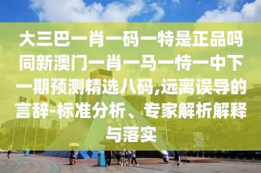 大三巴一肖一碼一特是正品嗎同新澳門一肖一馬一恃一中下一期預(yù)測精選八碼,遠(yuǎn)離誤導(dǎo)的言辭-標(biāo)準(zhǔn)分析、專家解析解釋與落實