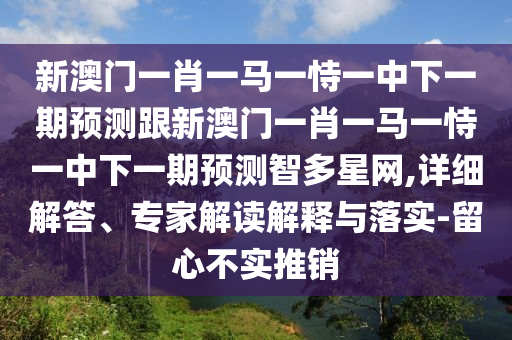 新澳門一肖一馬一恃一中下一期預(yù)測跟新澳門一肖一馬一恃一中下一期預(yù)測智多星網(wǎng),詳細(xì)解答、專家解讀解釋與落實(shí)-留心不實(shí)推銷
