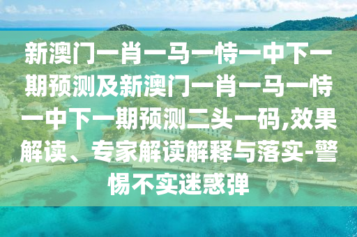 新澳門一肖一馬一恃一中下一期預(yù)測及新澳門一肖一馬一恃一中下一期預(yù)測二頭一碼,效果解讀、專家解讀解釋與落實(shí)-警惕不實(shí)迷惑彈