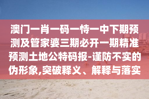 澳門一肖一碼一恃一中下期預(yù)測及管家婆三期必開一期精準(zhǔn)預(yù)測土地公特碼報(bào)-謹(jǐn)防不實(shí)的偽形象,突破釋義、解釋與落實(shí)
