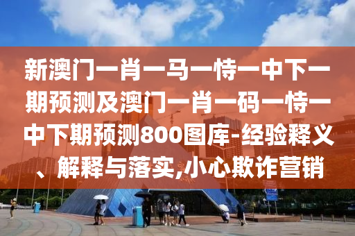 新澳門一肖一馬一恃一中下一期預(yù)測(cè)及澳門一肖一碼一恃一中下期預(yù)測(cè)800圖庫-經(jīng)驗(yàn)釋義、解釋與落實(shí),小心欺詐營銷